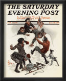 Snowball Fight at Snowfort, c.1911 Estampe encadrée par Joseph Christian Leyendecker