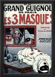 Theatre de Grand Guignol, Les 3 Masques Innrammet Giclee-trykk av Adrien Barrere Theatre de Grand Guignol, Les 3 Masques Innrammet Giclee-trykk av Adrien Barrere