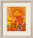 Los Angeles, Fly TWA Jets Framed Giclee Print by David Klein