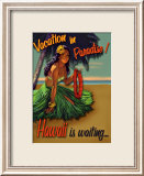Vacation in Hawaii Lámina giclée enmarcada