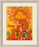 Los Angeles, Fly TWA Jets Framed Giclee Print by David Klein