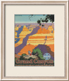 Santa Fe Railroad: Grand Canyon National Park, Arizona Innrammet Giclee-trykk av Oscar M. Bryn
