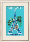 Air France: Eiffel Tower and Paris Monuments, c.1952 Kunstdruck von Bernard Villemot