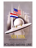 New York to Holland, America Line Giclee Print by Willem Ten Broek