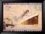 Cie Gle Transatlantique - French Line Estampe encadrée par Albert Sebille