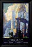 New York Central Lines, Chicago Lámina giclée enmarcada por Leslie Ragan