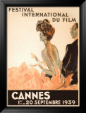 Festival International du Film, Cannes, 1939 Estampe encadrée par Jean-Gabriel Domergue