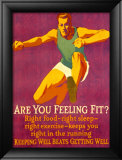 Feeling Fit Motivational Indrammet giclee-tryk af Mather
