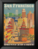 United Airlines: San Francisco, c.1950 Gerahmter Giclée-Druck von Stan Galli