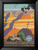 Santa Fe Railroad: Grand Canyon National Park, Arizona Innrammet Giclee-trykk av Oscar M. Bryn