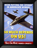 WWII, So Much Depends on Us! Lámina giclée enmarcada