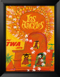Los Angeles, Fly TWA Jets Framed Giclee Print by David Klein