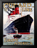Cunard Line, Aquitania Framed Giclee Print by Odin Rosenvinge