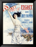 WWI, Fight Or Buy Liberty Bonds Lámina giclée enmarcada