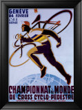 Championnat du Monde de Cross Cyclo-Pedestre Lámina giclée enmarcada por Noel Fontanet
