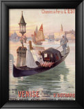 Venice, Italy, Gondola Estampe encadrée par Hugo D'Alesi