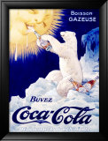 Coca-Cola French Polar Bear Lámina giclée enmarcada
