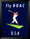 British Airways BOAC Fly U.S.A. Lámina giclée enmarcada