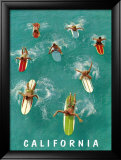 California Surfing Framed Giclee Print