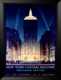 New York, Central Building, 1930 Estampe encadrée par Chesley Bonestell