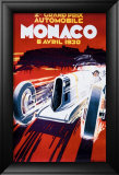 Grand Prix de Monaco, 1930 Estampe encadrée par Robert Falcucci