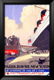 Paris-Havre-New York Lámina giclée enmarcada por Albert Sebille