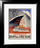 Bons du Tresor – Reiseposter Gerahmter Giclée-Druck von Robert Falcucci