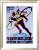 Championnat du Monde de Cross Cyclo-Pedestre Indrammet giclee-tryk af Noel Fontanet Championnat du Monde de Cross Cyclo-Pedestre Indrammet giclee-tryk af Noel Fontanet