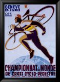 Championnat du Monde de Cross Cyclo-Pedestre Lámina giclée enmarcada por Noel Fontanet