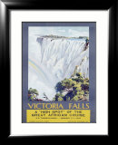 Cunard Line, Victoria Falls, 1931 Innrammet Giclee-trykk av W. G. Bevington