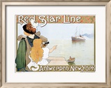 Red Star Line Estampe encadrée par Henri Cassiers