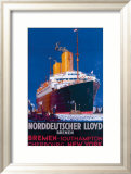 Norddeutscher Llyod Bremen Framed Giclee Print by H.h. Rodmel