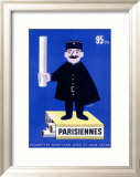 Cigarettes parisiennes Estampe encadrée par Raymond Savignac
