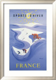 Sport d'Hiver en France Estampe encadrée par Bernard Villemot
