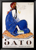 Cigarettes Sato Estampe encadrée par Charles Loupot