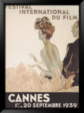 Festival International du Film, Cannes, 1939 Estampe encadrée par Jean-Gabriel Domergue