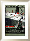 Liaison Glasgow - New York Estampe encadrée par Kenneth Shoesmith