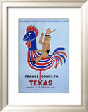 France comes to Texas, 1957 Estampe encadrée par Raymond Savignac