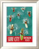 Surf City, Huntington Beach Framed Giclee Print