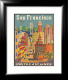 United Airlines: San Francisco, c.1950 Gerahmter Giclée-Druck von Stan Galli