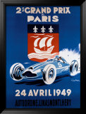 Grand Prix de Paris, 24 Avril 1949 Estampe encadrée par Geo Ham