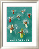 California Surfing Framed Giclee Print