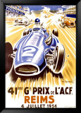 41st Grand Prix of the Automobile Club de France, Reims Lámina giclée enmarcada por Geo Ham 41st Grand Prix of the Automobile Club de France, Reims Lámina giclée enmarcada por Geo Ham