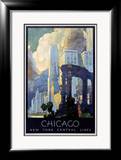 New York Central Lines, Chicago Lámina giclée enmarcada por Leslie Ragan