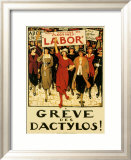 Womens Labor Force, Greve des Dactylos Lámina giclée enmarcada Womens Labor Force, Greve des Dactylos Lámina giclée enmarcada