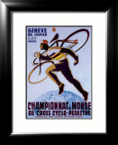 Championnat du Monde de Cross Cyclo-Pedestre Estampe encadrée par Noel Fontanet