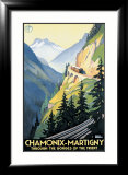 Chamonix-Martigny Estampe encadrée par Roger Broders