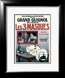 Theatre de Grand Guignol, Les 3 Masques Innrammet Giclee-trykk av Adrien Barrere Theatre de Grand Guignol, Les 3 Masques Innrammet Giclee-trykk av Adrien Barrere