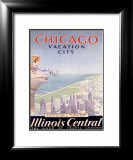 Chicago Illinois Central Tour Lámina giclée enmarcada