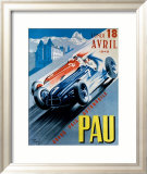 Grand Prix Automobile de Pau, 1949 Innrammet Giclee-trykk av Andre Bermond Grand Prix Automobile de Pau, 1949 Innrammet Giclee-trykk av Andre Bermond